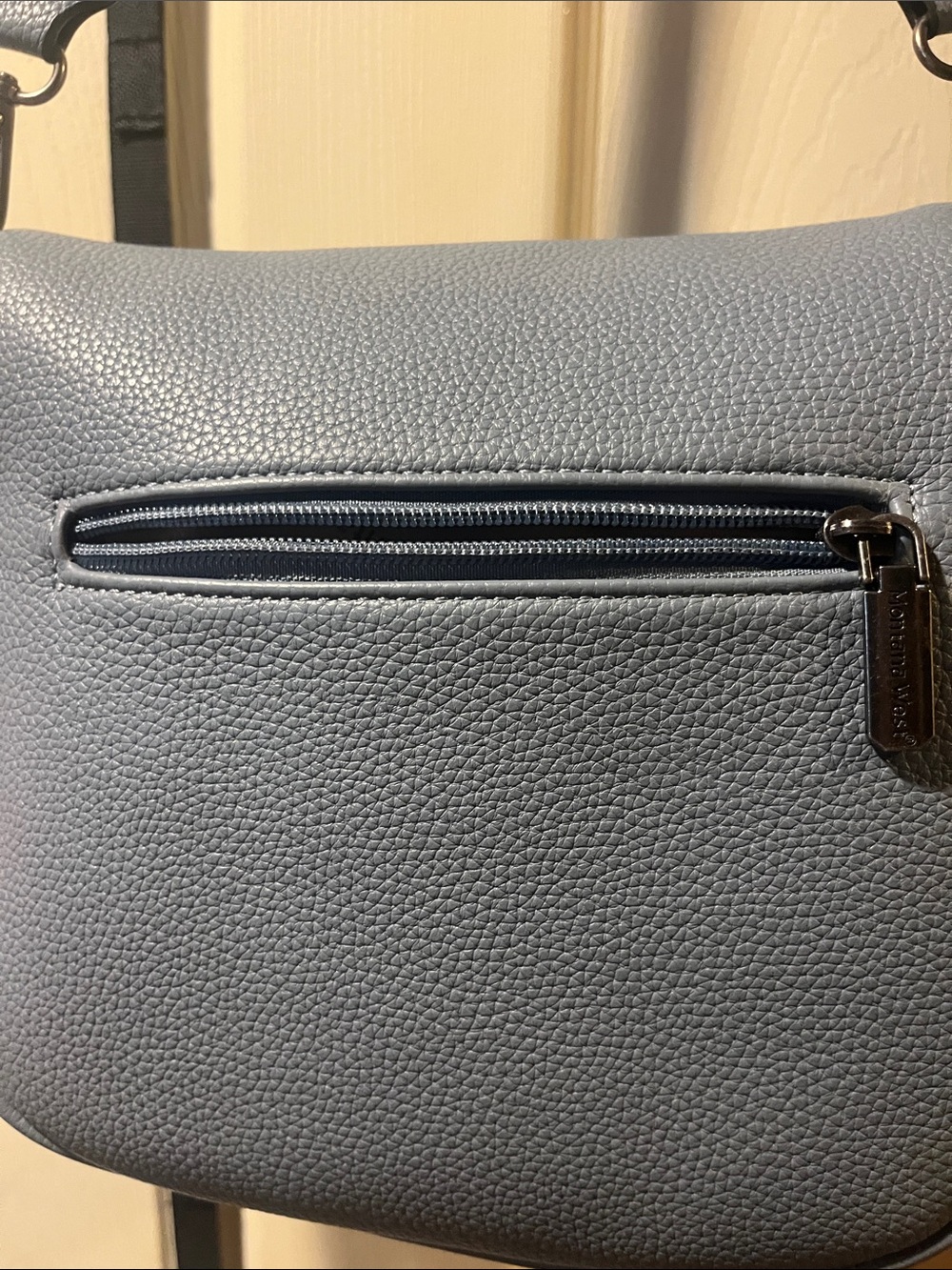 Montana West Slate Blue Pebbled Crossbody Saddle Bag - Picture 4 of 11